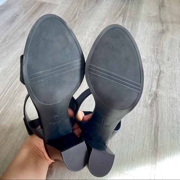 Simply Vera Wang Open Toe Heels Joan Size 9.5 Classic Black Block Heel Sandal - Picture 7 of 9